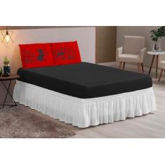 Imagem de Jogo De Lençol Casal Queen 3 Peças Com Elastico Estampado - Amora Enxo