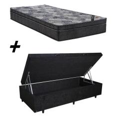Imagem de Cama Box Baú Solteiro + Colchão Ortobom Iso Molas Superpocket Ortopillow 65x88x188