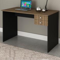 Imagem de Mesa Escrivaninha 2 Gavetas Nogal/preto Me4165 - Tecno Mobili