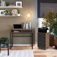 Imagem de Escrivaninha 1 Gaveta Com Gaveteiro 4 Gavetas Placa E Ponto