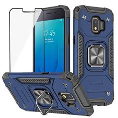 Imagem de Asuwish Capa compatível com Samsung Galaxy J2 Pure Core J 2 Dash 2J Shine e protetor de tela de vidro temperado, suporte de anel de celular com suporte, capas de telefone para J2Core J2Dash J2Pure