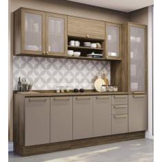 Imagem de Armário de Cozinha Modulada Completa Reta 7 peças 2,50m 286 Botanic Ka