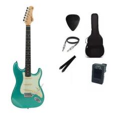 Imagem de Kit Guitarra Tagima Tg500 Strato Metallic Surf Green