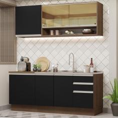 Imagem de Armário de Cozinha Compacta 180cm Rustic Preto Glamy Madesa 06