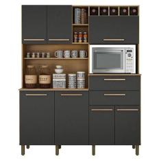 Imagem de Armário De Cozinha Monte Rey Cinamomo Grafite - Valdemóveis - Valdemov