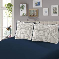 Imagem de Jogo Cama Queen SBX Rubi Malha Moscou Marinho