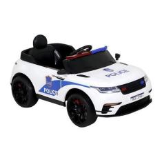 Imagem de Carrinho Elétrico De Polícia Drift 12V Branco Com Controle Remoto P/ C