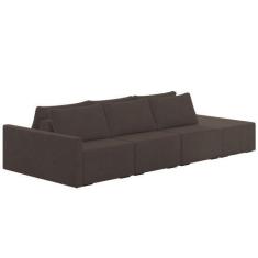 Imagem de Sofá Ilha Modular Com Puff Para Sala Living 312cm Georgia K04 Veludo M