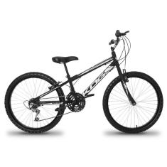 Imagem de Bicicleta Aro 24 Infantil Infantil KOG Masculina 18 Velocidades 3x6 Marcha Para Meninos Preto Branco
