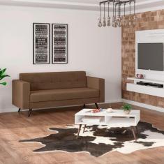 Imagem de Sofá 2 Lugares Vitrola Suede Tabaco