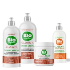 Imagem de Kit Sh + Cond + Mask + Creme Para Pentear 300 Ml Biovegetais - Trihair