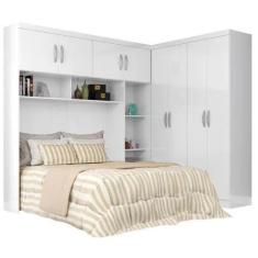 Imagem de Guarda Roupa Modulado Parana Casal 8 Portas 4 Gavetas Atualle Branco