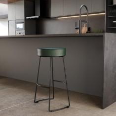 Imagem de Banqueta Nice em Aço Industrial Yescasa Preto/Verde Musgo