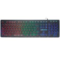Imagem de Teclado Gamer K-Mex Km76 Steampunk Anti-Ghost Led Rainbow Abnt 2