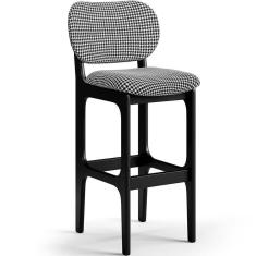 Imagem de Banqueta Alta Bar Cozinha Betta L02 Preto Suede Pied Poule