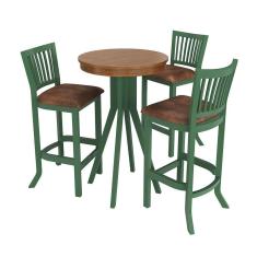 Imagem de Conjunto Mesa Bistrô Com 3 Banquetas Verde Sevilha