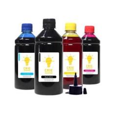 Imagem de Kit 4 Tintas para Epson L655 Premium Crie Sempre CMYK 500ml Corante