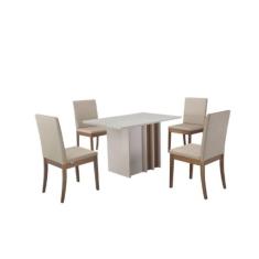 Imagem de Mesa De Jantar Com 4 Cadeiras Herval,  Off White - Mh 5314/ Mh 3231