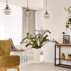 Imagem de Pendente de Metal Aramado Cage Bella Iluminação Cobre e 