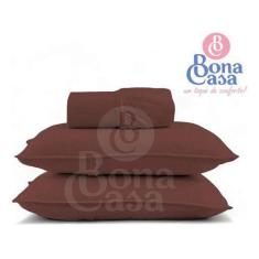 Imagem de Jogo De Lençol King 3 Peças Com Elástico Malha 100% Algodão - Bona Cas