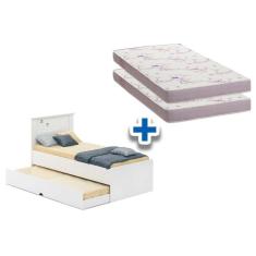 Imagem de Cama Bibox Cimol Bianca II + 2 Colchões Branco