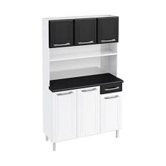 Imagem de Armário de Cozinha de Aço Kit Triplo 105cm Rose Multimóveis Smart Cr6096 Branco/preto