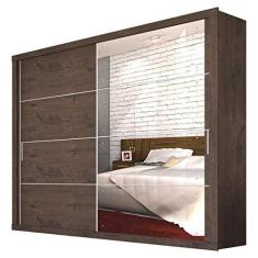 Imagem de Guarda Roupa Casal 8 Espelhos 2 Portas de Correr Essencial Espresso Móveis Jacarandá