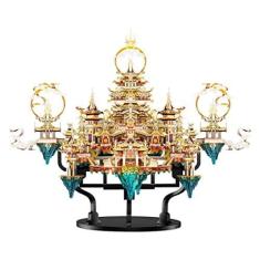 Imagem de Montado Quebra-cabeça para adultos e crianças a partir de 12 anos Quebra-cabeças 3D de metal para adultos Estante de livros Decoração de Natal Quebra-cabeças Quebra-cabeças Artesanato Engraçado