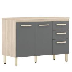 Imagem de Balcão De Cozinha 3 Portas 120cmMiss Touch Grafito 93222