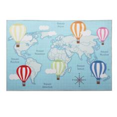 Imagem de Tapete Infantil Joy Mapa Mundi Balões 70cmx100cm Jolitex