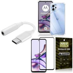 Imagem de Capinha Moto G13 + Adaptador Tipo C Para Fone P2 + Película 3D - Armys