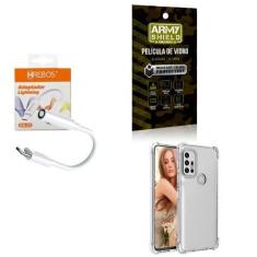 Imagem de Capa Motorola G30 + Adaptador P2 Para Tipo C + Película 3D - Armyshiel