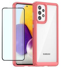 Imagem de GTBDEKI Capa transparente para Galaxy A73, capa para Samsung A73 SM-A736B com protetor de tela, antiarranhões à prova de choque de policarbonato rígido transparente + capa protetora de TPU para