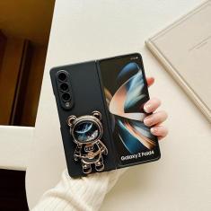 Imagem de Para samsung galaxy z fold 4 z fold 5 caso do telefone móvel bonito espaço astronauta suporte suporte z fold 3 2 capa, preto, para z fold 4