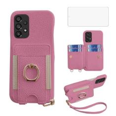 Imagem de Asuwish Capa de telefone para Samsung Galaxy A52/A52S 5G capa carteira com protetor de tela de vidro temperado e anel de crédito de couro PU suporte para cartão slot celular A 52 S 4G G5 52A S52 52S