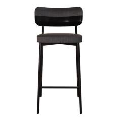 Imagem de Banqueta Alloa Fixa com 4 Pés 50 X 44,7 X 163,5cm com 1 Unidade Preto/Preto Epoxi