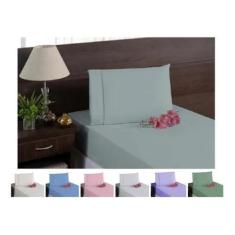 Imagem de Jogo De Lençol  2 Peças Liso Ponta Palito- Percal Poliéster- 200 Fios