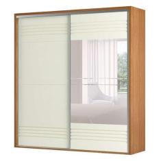 Imagem de Guarda-Roupa Casal com Espelho Caribe 2 PT 2 GV Freijó e Off White 229