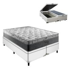 Imagem de Conjunto Cama Box Baú King Branco Palermo Mola Ensacada - Portobel
