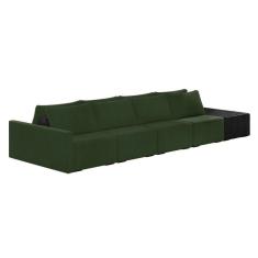 Imagem de Sofá Ilha 4 Lugares Living 472cm Modulado Lary Veludo Verde Pu Pto K01 - D'rossi