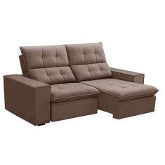 Imagem de Sofá 3 Lugares Retrátil e Reclinável Palermo Veludo Rosê - Ferguile