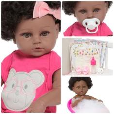 Imagem de Boneca Tipo Reborn Realista 100% Vinil Siliconado + Itens - Cegonha Re