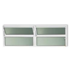 Imagem de Janela de Alumínio Basculante 2 Seções 40x120cm Vidro Mini Boreal Plus