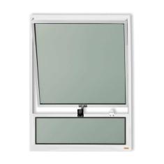 Imagem de Janela de Alumínio Maxim-Ar com Bandeira 80x80cm Vidro Mini Boreal Plus Brimak Branco