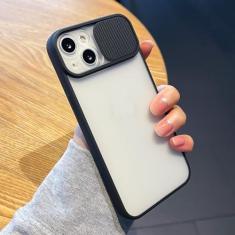 Imagem de Capa de proteção de câmera para iPhone 14 13 12 11 Pro Max X XR XS 7 8 Plus SE 2 Candy Soft Matte Bumper Slide Lens Capa transparente, preta, para iPhone 7 Plus