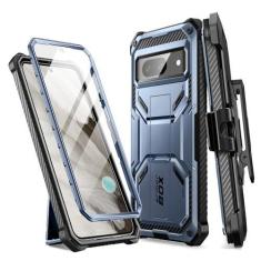 Imagem de i-Blason Capa Armorbox Series para Google Pixel 8 com suporte e clipe de cinto, capa amortecedora antiderrapante robusta de corpo inteiro com protetor de tela integrado [suporte para identificação de
