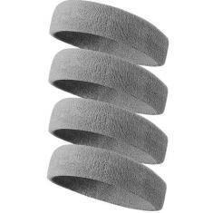 Imagem de Tanluhu Bandanas esportivas para homens e mulheres, 4 peças de faixa de suor de tecido felpudo para tênis, corrida, basquete, malhar, executar – faixa de cabeça de algodão atlética ao ar livre