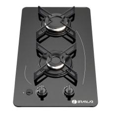 Imagem de Cooktop 2 Bocas a Gás Braslar Pop com Mesa de Vidro Preto 127V/220V