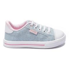 Imagem de Tênis Calce-Fácil Infantil Menina Cadarço Elástico Jeans Pequito-Feminino