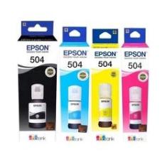Imagem de Kit 4 Refil Tinta Epson L4160 T504